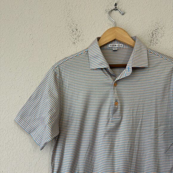 PETER MILLAR Crown Striped Jersey Performance Polo Shirt Multicolor - Picture 2 of 8